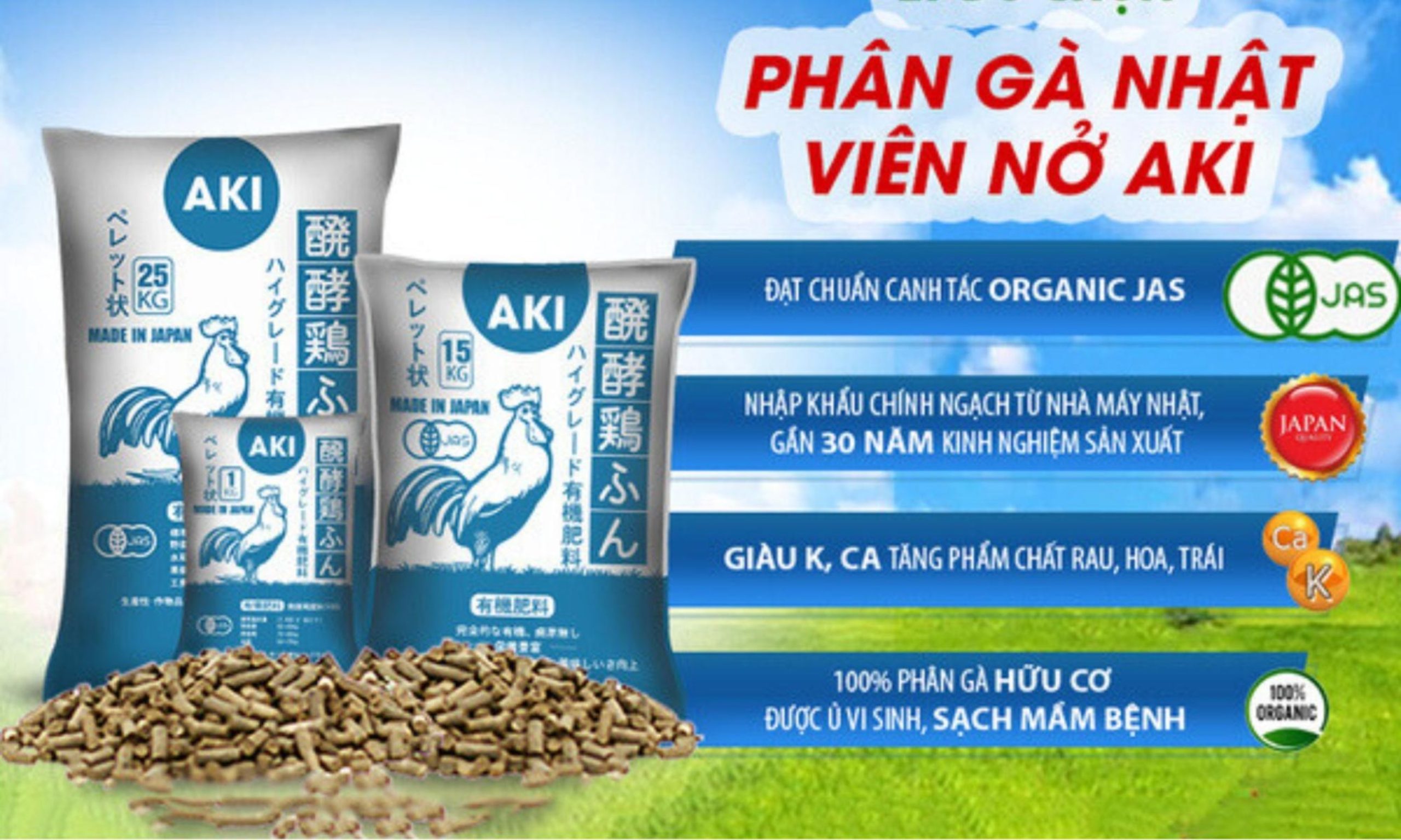 Ưu điểm của phân gà Nhật AKI so với phân bón khác