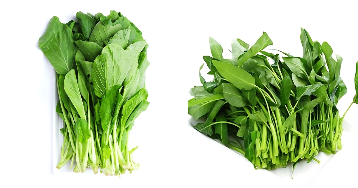 Cây rau ăn lá như rau cải, rau muống