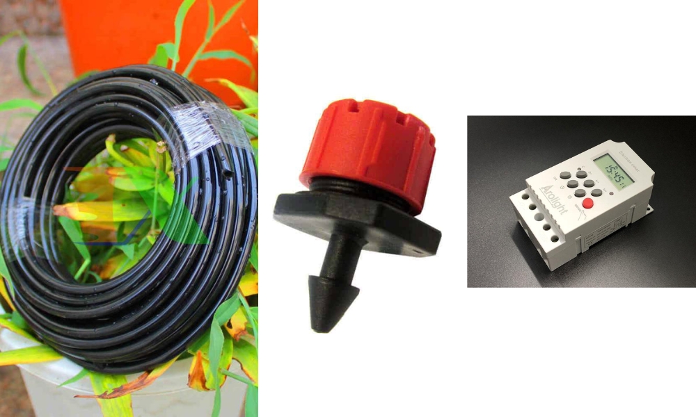 Vật tư cần chuẩn bị: ống dẫn, đầu nhỏ giọt, timer
