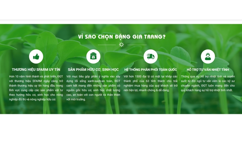 Chọn nhà cung cấp uy tín Đặng Gia Trang - nhà cung cấp là SFARM