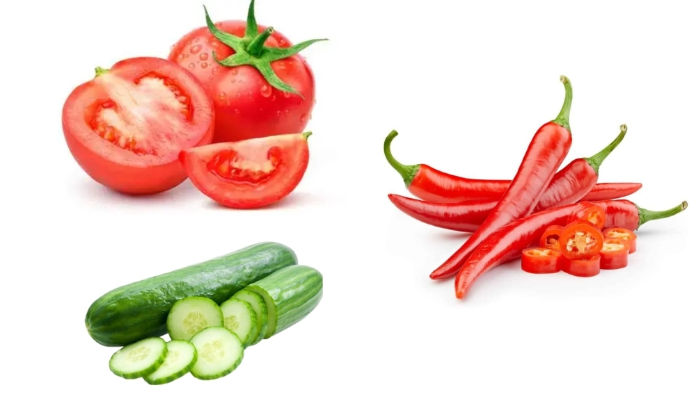 Kết hợp trồng rau với cây ăn quả như cà chua, ớt, dưa chuột để đa dạng vụ mùa.