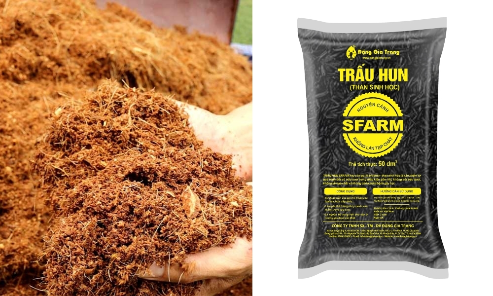 Phối trộn thêm xơ dừa, trấu hun giúp đất tơi xốp, thoát nước tốt