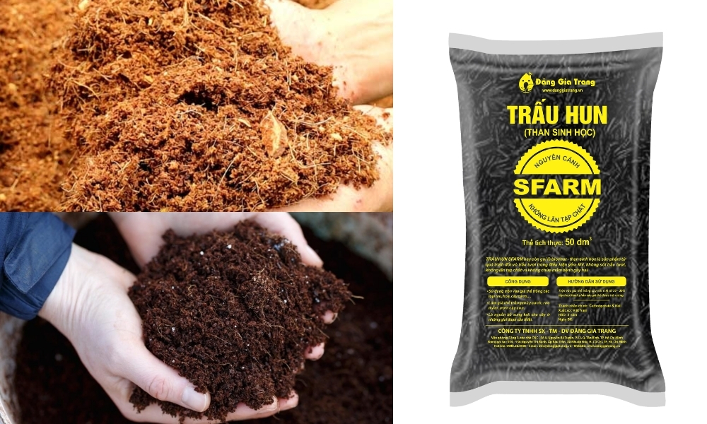 Phối trộn thêm trấu hun, xơ dừa, phân hữu cơ để tăng độ mùn