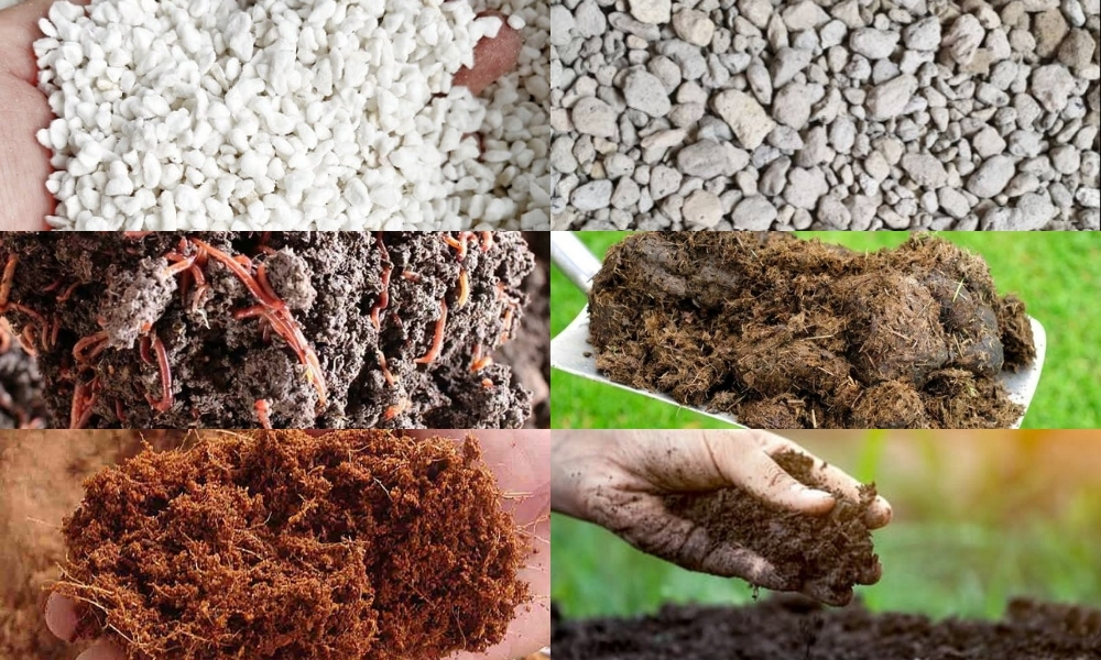 Nguyên liệu phối trộn cho hoa sứ trong chậu