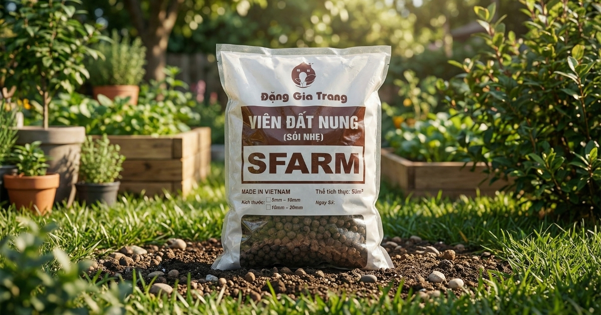 Sử dụng viên đất nung SFARM lót đáy chậu giúp hạn chế úng rễ lan