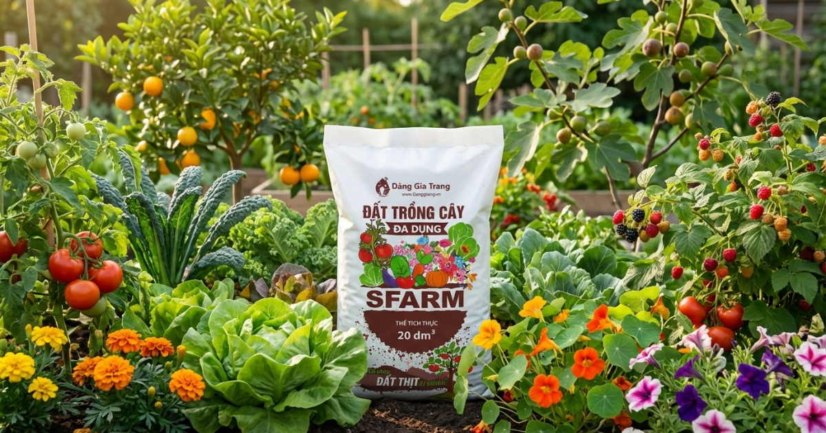Đất trồng cây đa dụng Sfarm tơi xốp và giàu hữu cơ