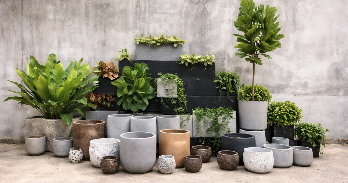 Chất liệu chậu trồng hoa hồng