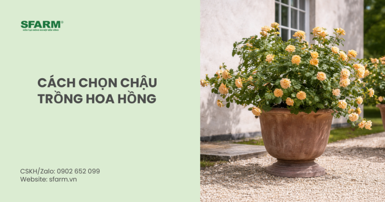 cách chọn chậu trồng hoa hồng