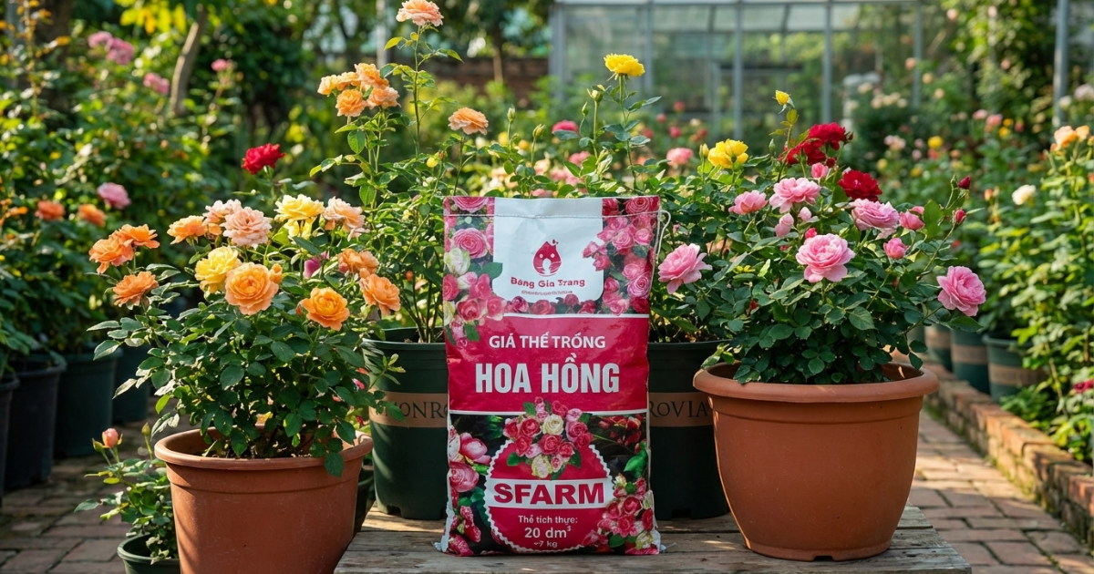 Đất trồng hoa hồng Sfarm giàu dinh dưỡng