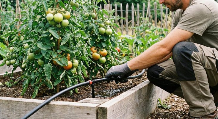 Tưới nước thất thường là nguyên nhân khiến cà chua bị rụng hoa