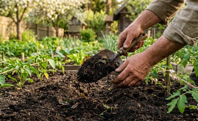 Bước 4 – Điều chỉnh độ tơi và bổ sung hữu cơ cho đất đủ điều kiện tái dùng
